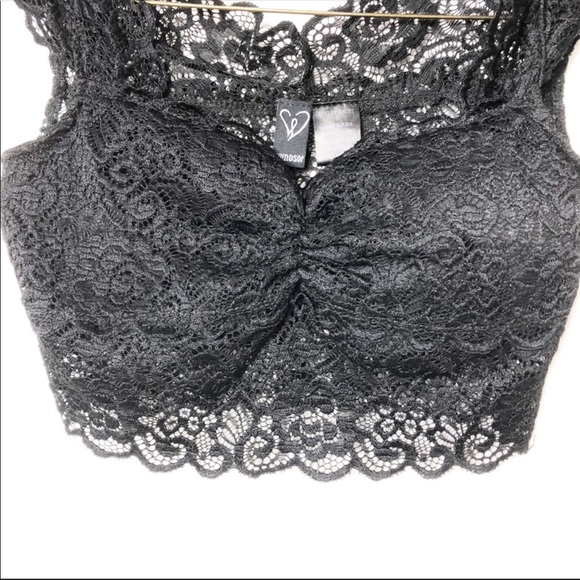 2 Sheer lace padded black bralette bikini top - Picture 9 of 11